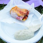 Vegan spring rolls with artichoke dip